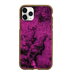 Чехол iPhone 11 Pro матовый Тёмно-розовые краски во тьме, цвет: 3D-коричневый