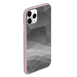 Чехол iPhone 11 Pro матовый Серый геометрический объёмный паттерн, цвет: 3D-розовый — фото 2