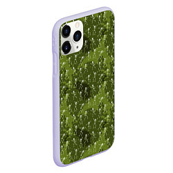 Чехол iPhone 11 Pro матовый Милитари скелеты мини, цвет: 3D-светло-сиреневый — фото 2