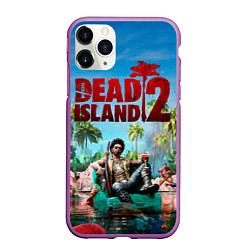 Чехол iPhone 11 Pro матовый Dead island two, цвет: 3D-фиолетовый