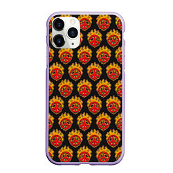Чехол iPhone 11 Pro матовый Огненный знак мира, цвет: 3D-светло-сиреневый