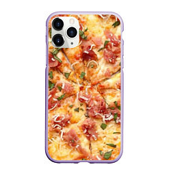 Чехол iPhone 11 Pro матовый Вкусная пицца, цвет: 3D-светло-сиреневый