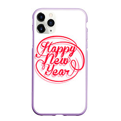 Чехол iPhone 11 Pro матовый Надпись счастливого нового года, цвет: 3D-сиреневый