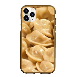 Чехол iPhone 11 Pro матовый Пельмени, цвет: 3D-коричневый