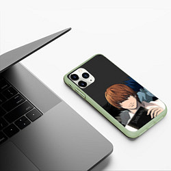 Чехол iPhone 11 Pro матовый Death note, цвет: 3D-салатовый — фото 2