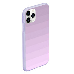 Чехол iPhone 11 Pro матовый Монохромный полосатый розовато-сиреневый, цвет: 3D-светло-сиреневый — фото 2