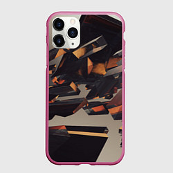 Чехол iPhone 11 Pro матовый Абстрактное множество стеклянных объектов
