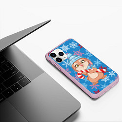 Чехол iPhone 11 Pro матовый Зайка с карамелью, цвет: 3D-розовый — фото 2