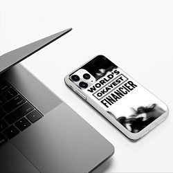 Чехол iPhone 11 Pro матовый Worlds okayest financier - white, цвет: 3D-белый — фото 2