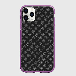 Чехол iPhone 11 Pro матовый Пошлые кролики, цвет: 3D-фиолетовый