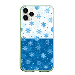 Чехол iPhone 11 Pro матовый Снежинки день - ночь