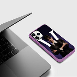 Чехол iPhone 11 Pro матовый W - значит Wednesday, цвет: 3D-фиолетовый — фото 2