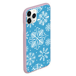 Чехол iPhone 11 Pro матовый Snow in blue, цвет: 3D-розовый — фото 2