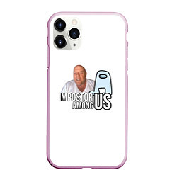 Чехол iPhone 11 Pro матовый Impostor among us мем, цвет: 3D-розовый