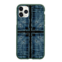 Чехол iPhone 11 Pro матовый Абстрактное множество прозрачных геометрических фи, цвет: 3D-темно-зеленый