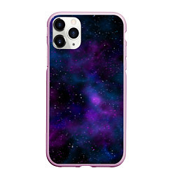 Чехол iPhone 11 Pro матовый Космос с галактиками, цвет: 3D-розовый