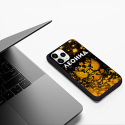 Чехол iPhone 11 Pro матовый Леонид и зологой герб РФ, цвет: 3D-черный — фото 2