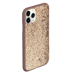 Чехол iPhone 11 Pro матовый Синие, белые и красные камни, цвет: 3D-коричневый — фото 2