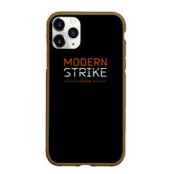 Чехол iPhone 11 Pro матовый Логотип Modern strike online, цвет: 3D-коричневый