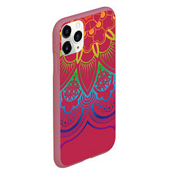 Чехол iPhone 11 Pro матовый Viva magenta mandala, цвет: 3D-малиновый — фото 2