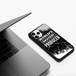 Чехол iPhone 11 Pro матовый Worlds okayest producer - dark, цвет: 3D-черный — фото 2