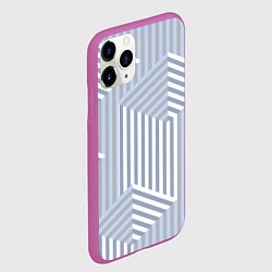 Чехол iPhone 11 Pro матовый Строгий геометрический узор, цвет: 3D-фиолетовый — фото 2
