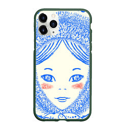 Чехол iPhone 11 Pro матовый Ретро-Снегурочка, цвет: 3D-темно-зеленый