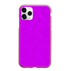 Чехол iPhone 11 Pro матовый Неоновый розово-сиреневый текстурированный