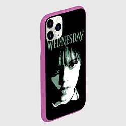 Чехол iPhone 11 Pro матовый Уэнздэй Аддамс, цвет: 3D-фиолетовый — фото 2