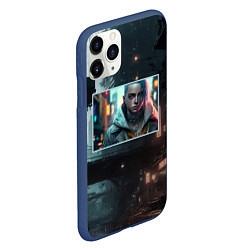 Чехол iPhone 11 Pro матовый Найт Сити - город мечты, цвет: 3D-тёмно-синий — фото 2
