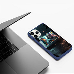 Чехол iPhone 11 Pro матовый Найт Сити - город мечты, цвет: 3D-тёмно-синий — фото 2