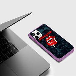 Чехол iPhone 11 Pro матовый Ахегао рот -ahegao lips, цвет: 3D-фиолетовый — фото 2