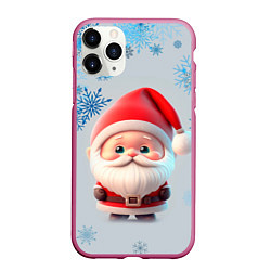 Чехол iPhone 11 Pro матовый Дед мороз и много снежинок