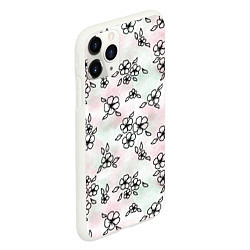 Чехол iPhone 11 Pro матовый Цветы сакуры на акварельном фоне - паттерн, цвет: 3D-белый — фото 2