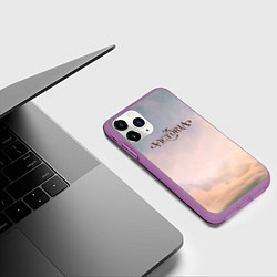 Чехол iPhone 11 Pro матовый Victoria 3 на фоне облаков, цвет: 3D-фиолетовый — фото 2