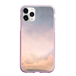 Чехол iPhone 11 Pro матовый Мистические облака среди гор, цвет: 3D-розовый