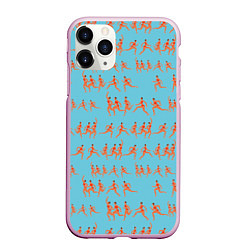 Чехол iPhone 11 Pro матовый Женский марафон, цвет: 3D-розовый