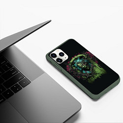 Чехол iPhone 11 Pro матовый Дверь в загробный мир, цвет: 3D-темно-зеленый — фото 2
