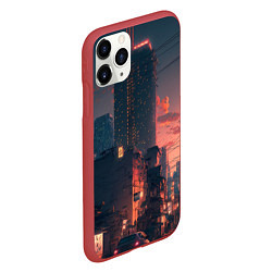Чехол iPhone 11 Pro матовый Киото на закате, цвет: 3D-красный — фото 2