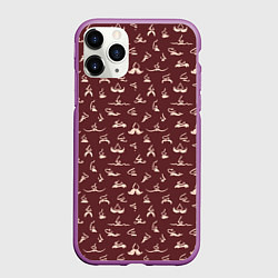 Чехол iPhone 11 Pro матовый Усы и носы в шоколаде