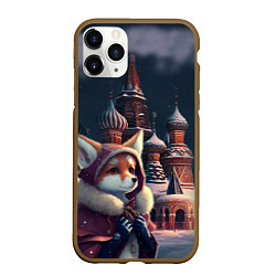Чехол iPhone 11 Pro матовый Лиса на Красной площади
