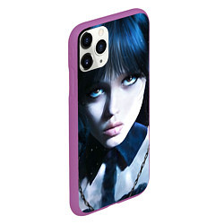 Чехол iPhone 11 Pro матовый Уэнсдэй: дочь Аддамсов, цвет: 3D-фиолетовый — фото 2
