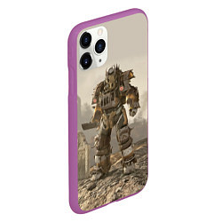 Чехол iPhone 11 Pro матовый Bone raider power armor skin in fallout, цвет: 3D-фиолетовый — фото 2