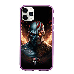 Чехол iPhone 11 Pro матовый God of War life and dead, цвет: 3D-фиолетовый