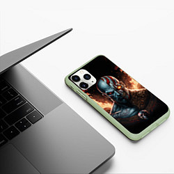 Чехол iPhone 11 Pro матовый God of War life and dead, цвет: 3D-салатовый — фото 2
