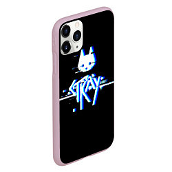 Чехол iPhone 11 Pro матовый Stray blue glitch, цвет: 3D-розовый — фото 2