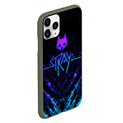 Чехол iPhone 11 Pro матовый Stray neon paint splashes, цвет: 3D-темно-зеленый — фото 2