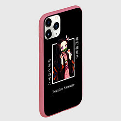 Чехол iPhone 11 Pro матовый Клинок, рассекающий демонов: персонаж Незуко Камад, цвет: 3D-малиновый — фото 2