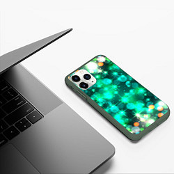 Чехол iPhone 11 Pro матовый Космический принт и звездное сияние вселенной, цвет: 3D-темно-зеленый — фото 2