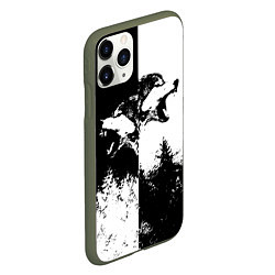 Чехол iPhone 11 Pro матовый Два волка, цвет: 3D-темно-зеленый — фото 2